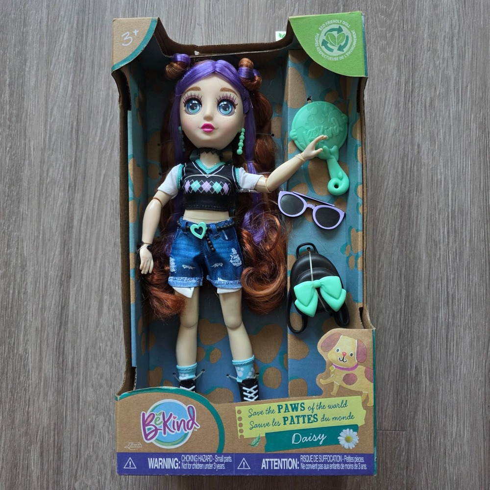 BeKind Daisy Eco-Friendly Fashion Doll 12.25 inch Purple Hair Jada Toys NEW